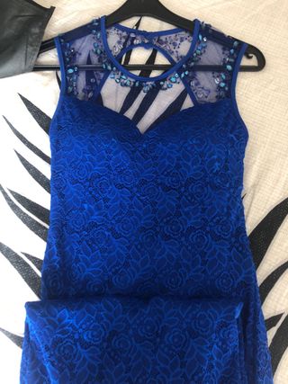 Vestido de fiesta azul largo