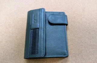 Billetero piel verde militar FERCHI hecho a mano