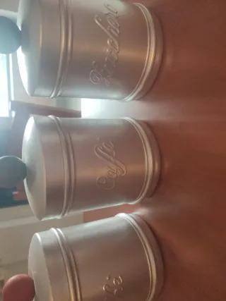 Tris barattoli alluminio per conservare