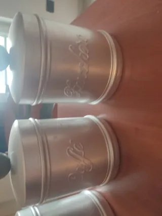 Tris barattoli alluminio per conservare