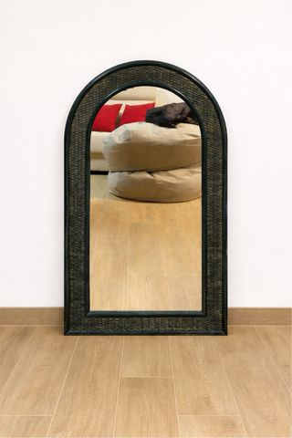 Mueble de baño madera y ratan