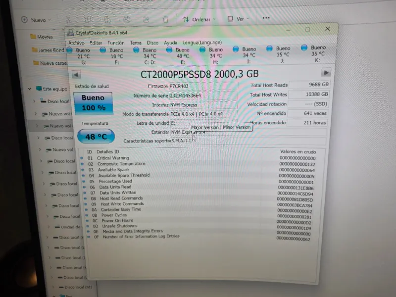 Disco NVME Crucial P5 Plus M.2 2280 2 Tb afbeelding 3