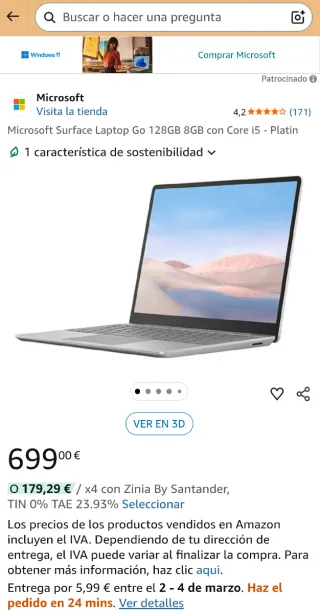 Microsoft Surface Laptop Go 128GB