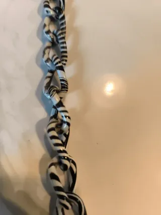 Collar cadena metálico negro y plateado