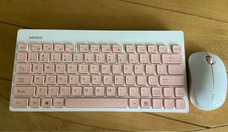 Teclado y Ratón Inalámbrico MINISO Blanco y Rosa