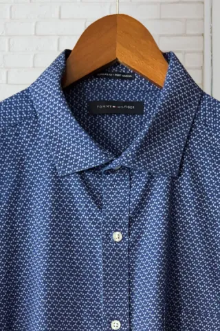 Camisa Tommy Hilfiger Azul y Blanca