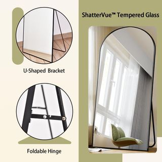 BEAUTYPEAK - Espejo de pie de tamaño completo, esp