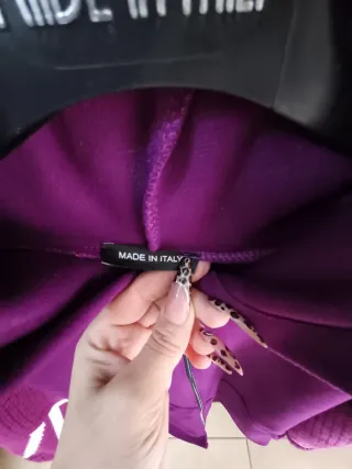 Cappottino in lana viola e bianco