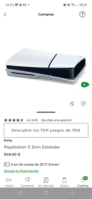 PlayStation 5 Slim + juego fifa +2mandos
