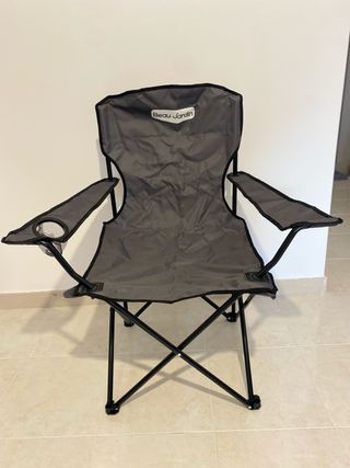 Silla plegable camping negra y gris