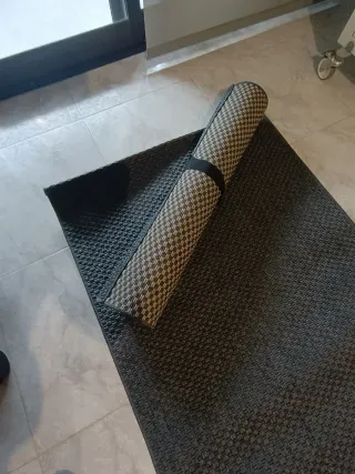 Pareja de alfombras pasilleras grises