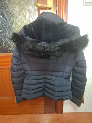 Anorak Zara Plumas Negro Mujer