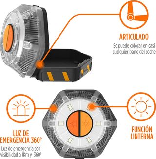 Ksix Luz de Emergencia V16 para Coche y Moto Homol