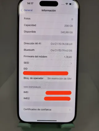 iPhone 15 Pro 256GB Gris
