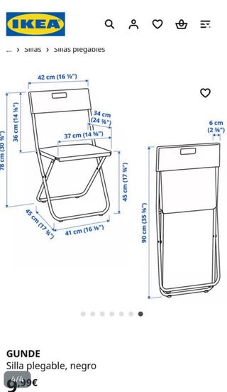 Silla plegable negra Ikea