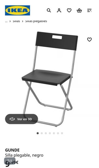 Silla plegable negra Ikea