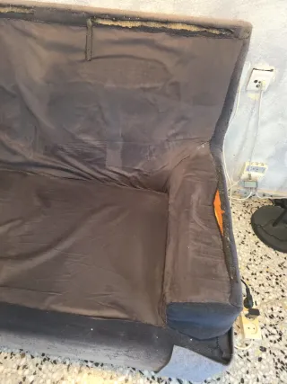 Sofá Cherlo tela negro y gris