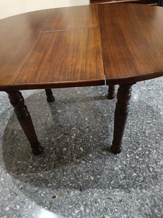 Mesa comedor madera oscura 8 personas
