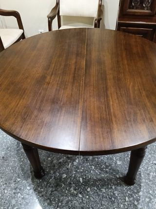 Mesa comedor madera oscura 8 personas
