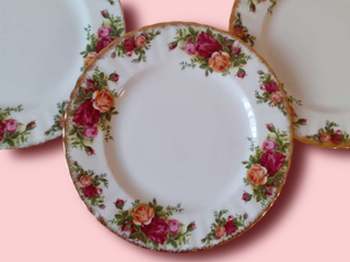 3 Platos Royal Albert Old Country Roses 20 cm