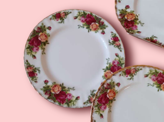 3 Platos Royal Albert Old Country Roses 20 cm