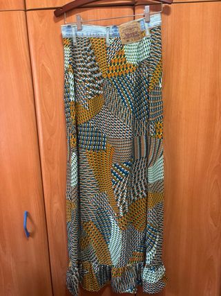 Falda larga estampada vaquera