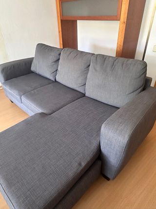 Sofá 3 plazas chaise longue gris