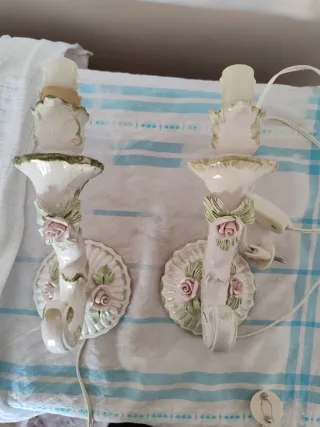 Lampadario Capodimonte vintage