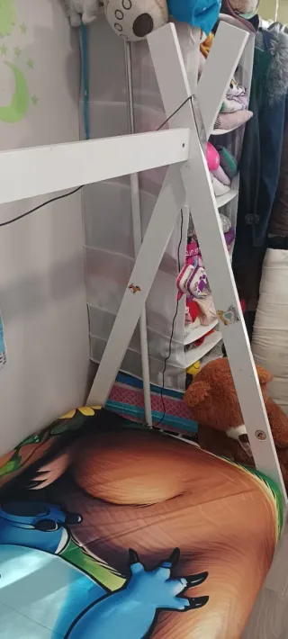 Cama tipi madera blanca