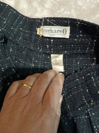 Pantalón tweed negro y blanco