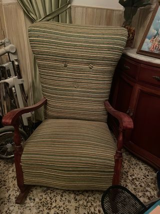 Balancín antiguo tela y madera