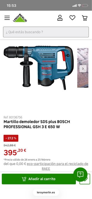 Martillo Bosch con maletín y 2 cinceles