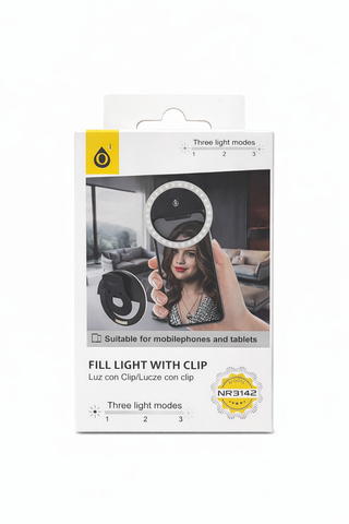 Aro Luz LED con Clip 3 Modos para Móvil