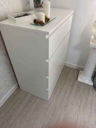 Cómoda Malm Ikea Blanca 4 Cajones