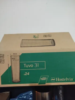 Caja 24 Vasos Tubo Hostelvia 31cl
