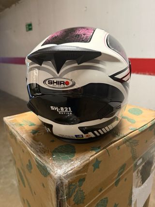 Casco Moto Shiro Blanco y Negro