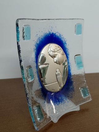 Quadretto Vetro Prima Comunione Ragazzo