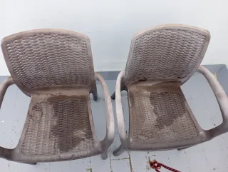 6 Sillas de patio/terraza de plástico