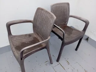 6 Sillas de patio/terraza de plástico