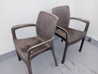 6 Sillas de patio/terraza de plástico