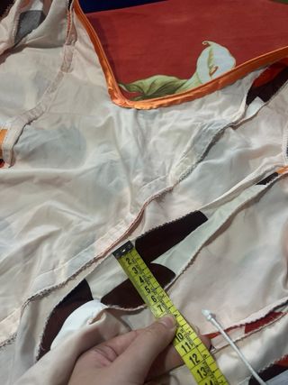 Traje Flamenca Blanco, Naranja y Marrón