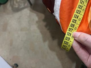 Traje Flamenca Blanco, Naranja y Marrón