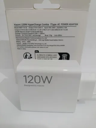 Cargador Xiaomi 120W Con cable Carga rapida