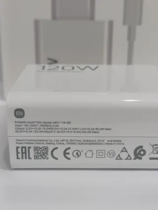 Cargador Xiaomi 120W Con cable Carga rapida