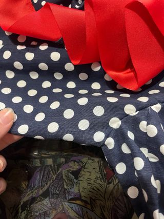 Traje Flamenca Lunares Rojo y Azul