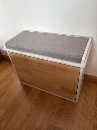 Banco Zapatero Blanco y Madera