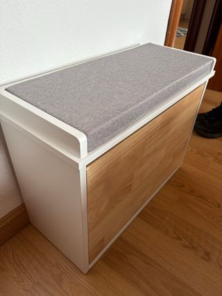 Banco Zapatero Blanco y Madera