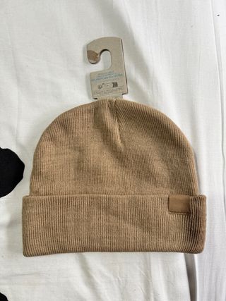 Gorro unisex lana beige/marrón