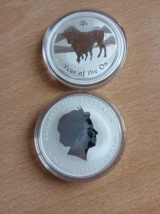 Onza de Plata 2009 Australia - Año lunar ox - buey
