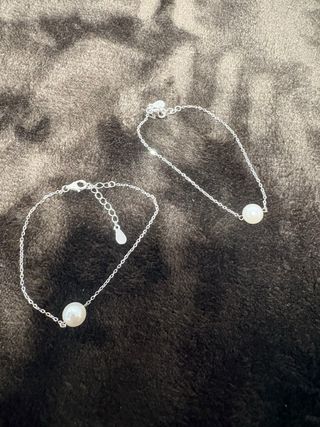 Pack pulsera perla madre e hija plata de ley 925